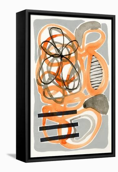 Orange & Grey Scramble I-Nikki Galapon-Framed Stretched Canvas