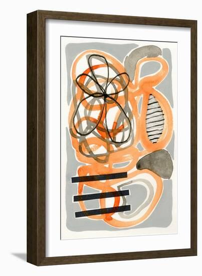 Orange & Grey Scramble I-Nikki Galapon-Framed Art Print