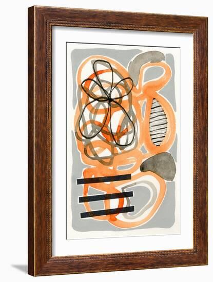 Orange & Grey Scramble I-Nikki Galapon-Framed Art Print