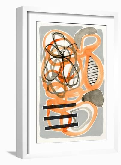 Orange & Grey Scramble I-Nikki Galapon-Framed Art Print