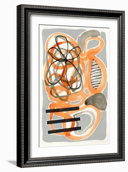 Orange & Grey Scramble I-Nikki Galapon-Framed Art Print