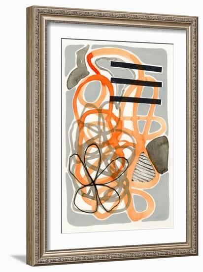 Orange & Grey Scramble II-Nikki Galapon-Framed Art Print