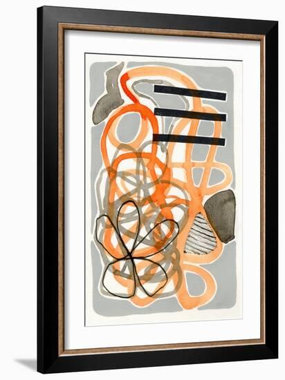 Orange & Grey Scramble II-Nikki Galapon-Framed Art Print