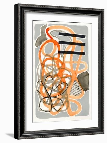 Orange & Grey Scramble II-Nikki Galapon-Framed Art Print