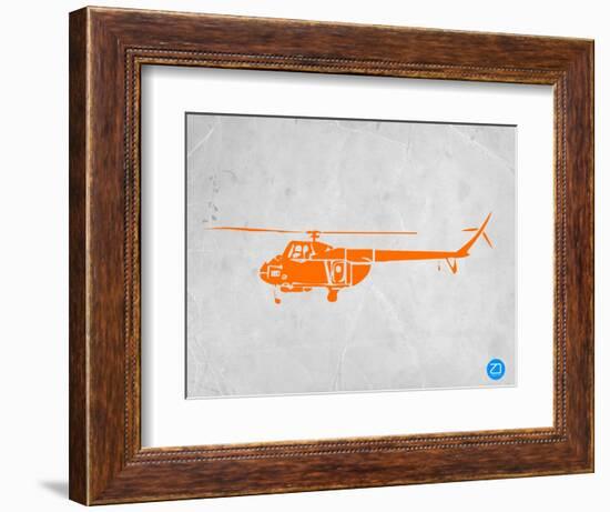 Orange Helicopter-NaxArt-Framed Art Print