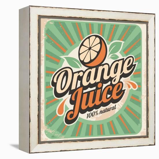 Orange Juice Retro Poster-Lukeruk-Framed Stretched Canvas