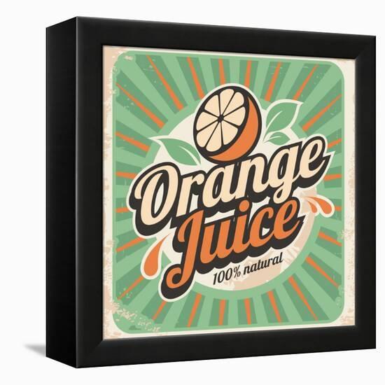 Orange Juice Retro Poster-Lukeruk-Framed Stretched Canvas