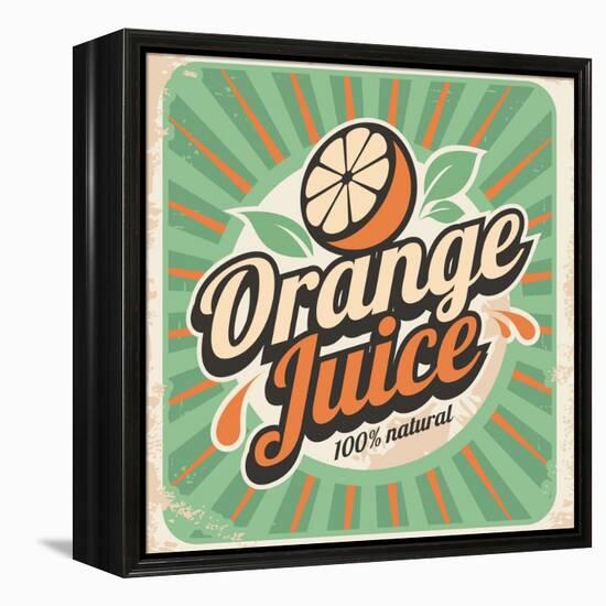 Orange Juice Retro Poster-Lukeruk-Framed Stretched Canvas