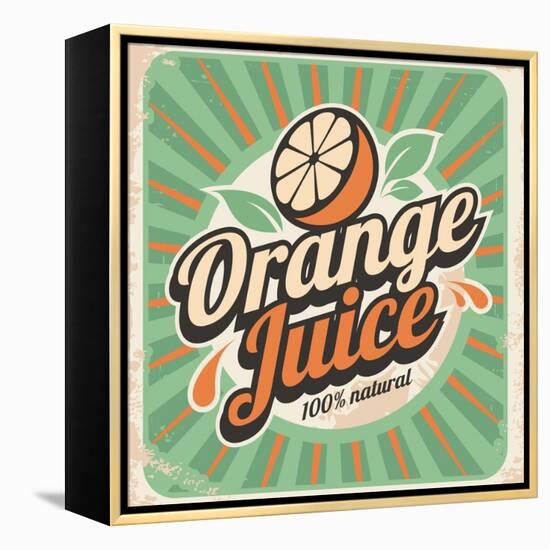 Orange Juice Retro Poster-Lukeruk-Framed Stretched Canvas