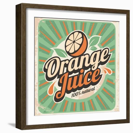 Orange Juice Retro Poster-Lukeruk-Framed Art Print