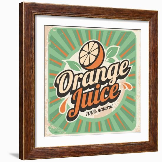 Orange Juice Retro Poster-Lukeruk-Framed Art Print