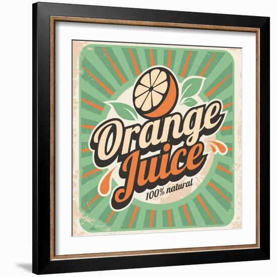 Orange Juice Retro Poster-Lukeruk-Framed Art Print