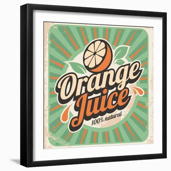 Orange Juice Retro Poster-Lukeruk-Framed Art Print