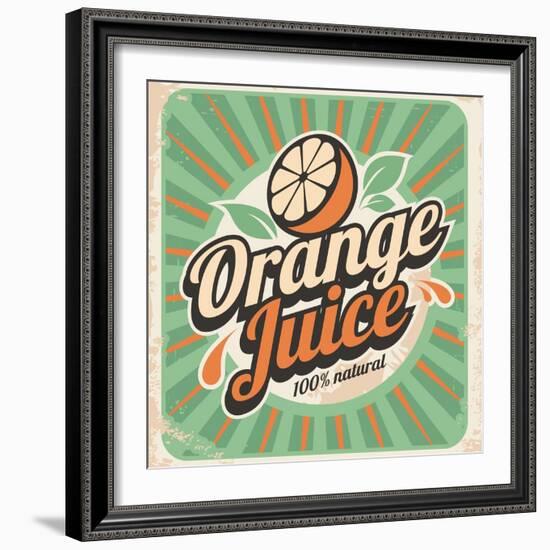 Orange Juice Retro Poster-Lukeruk-Framed Art Print