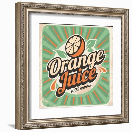 Orange Juice Retro Poster-Lukeruk-Framed Art Print