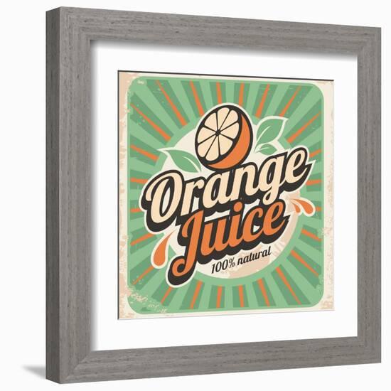 Orange Juice Retro Poster-Lukeruk-Framed Art Print