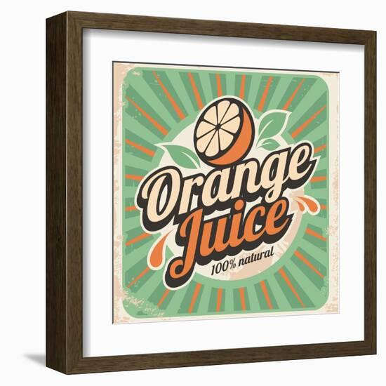 Orange Juice Retro Poster-Lukeruk-Framed Art Print