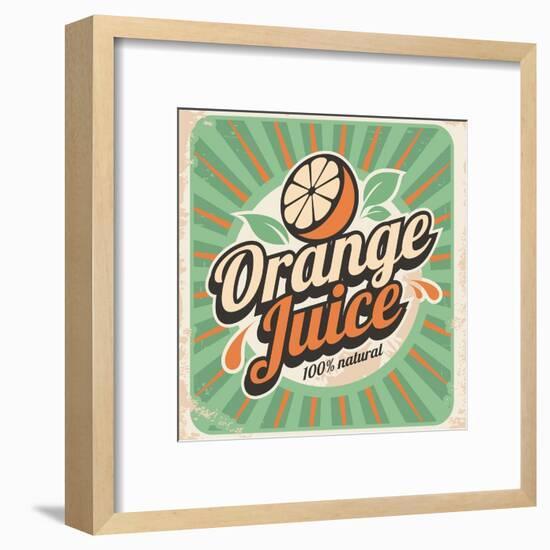 Orange Juice Retro Poster-Lukeruk-Framed Art Print