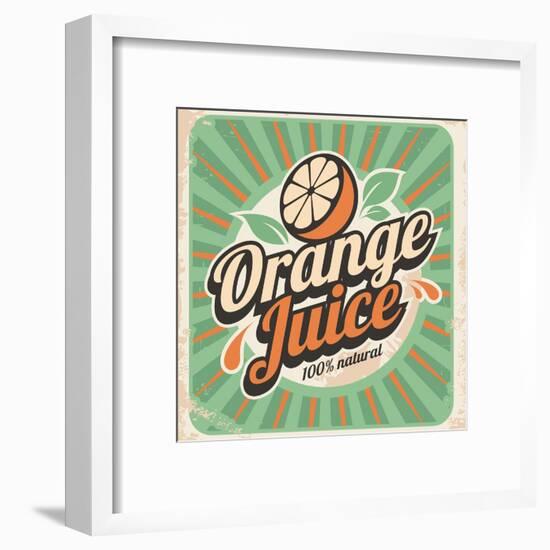 Orange Juice Retro Poster-Lukeruk-Framed Art Print