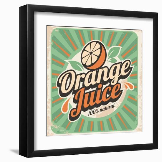 Orange Juice Retro Poster-Lukeruk-Framed Art Print