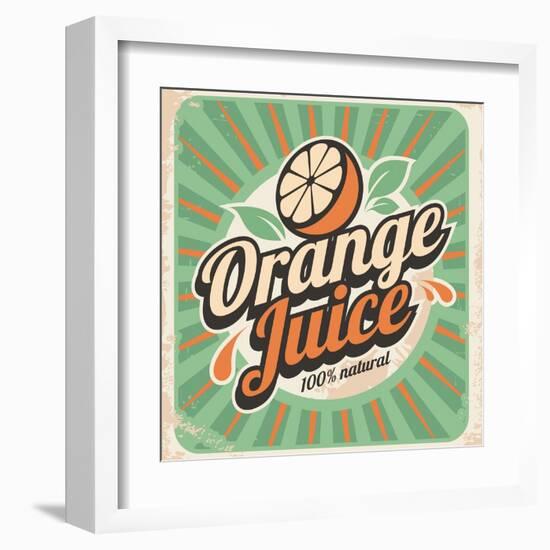 Orange Juice Retro Poster-Lukeruk-Framed Art Print