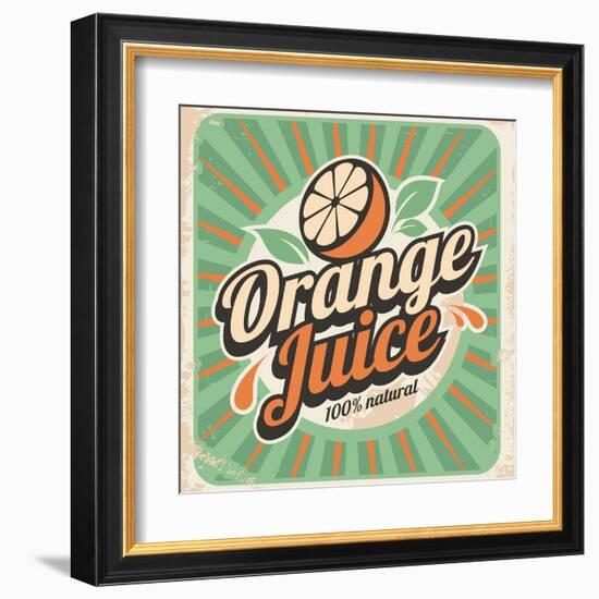 Orange Juice Retro Poster-Lukeruk-Framed Art Print