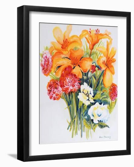Orange Lilies,Gardenias and Carnations 2006-Joan Thewsey-Framed Giclee Print