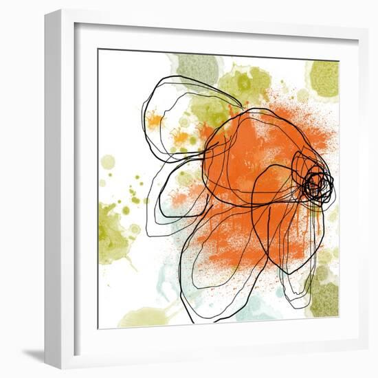 Orange Liquid Flower-Jan Weiss-Framed Premium Giclee Print