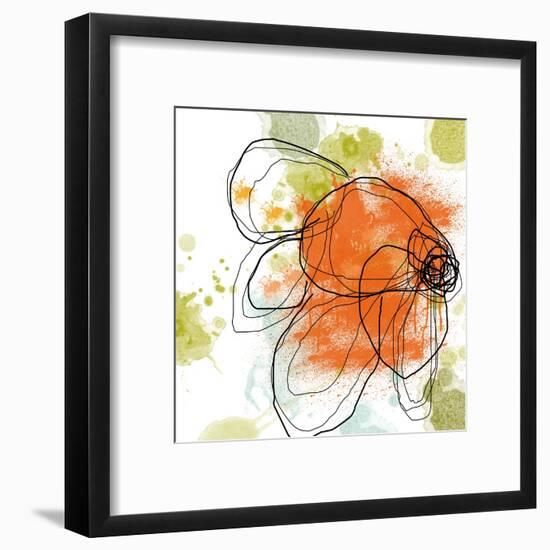 Orange Liquid Flower-Jan Weiss-Framed Art Print