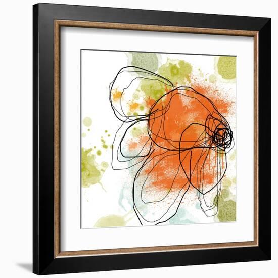 Orange Liquid Flower-Jan Weiss-Framed Art Print