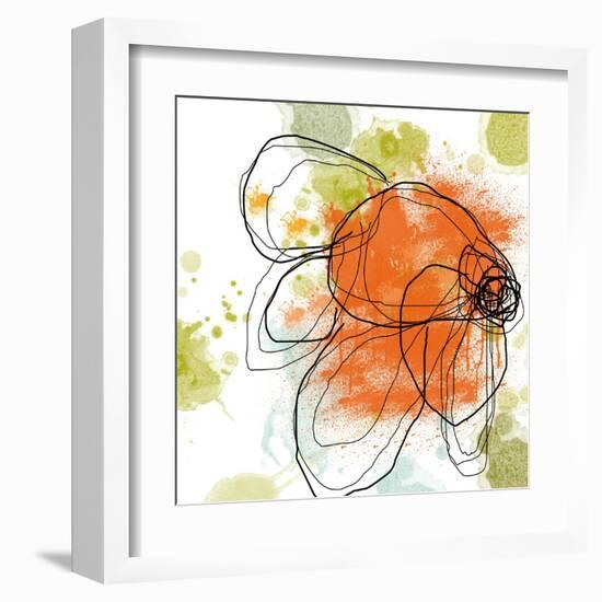 Orange Liquid Flower-Jan Weiss-Framed Art Print