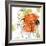 Orange Liquid Flower-Jan Weiss-Framed Art Print