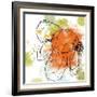 Orange Liquid Flower-Jan Weiss-Framed Art Print