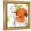 Orange Liquid Flower-Jan Weiss-Framed Stretched Canvas