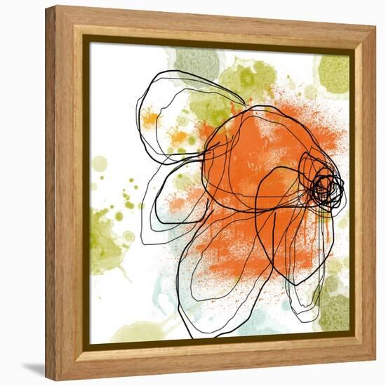 Orange Liquid Flower-Jan Weiss-Framed Stretched Canvas