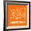 Orange Map of Amsterdam-NaxArt-Framed Art Print