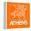 Orange Map of Athens-NaxArt-Framed Stretched Canvas