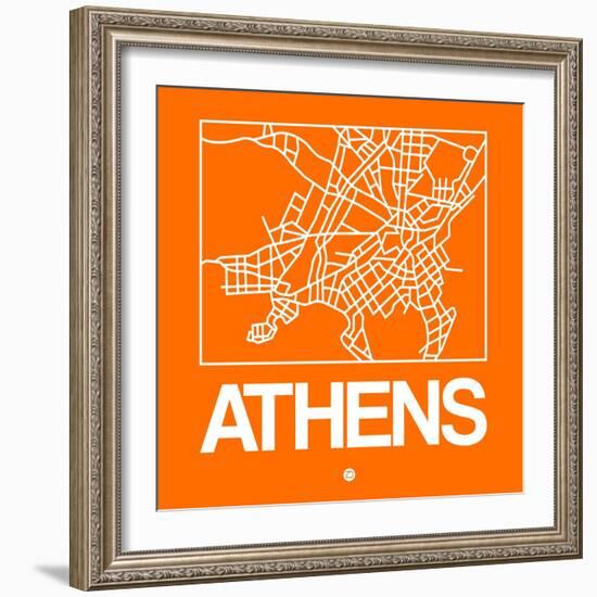 Orange Map of Athens-NaxArt-Framed Art Print