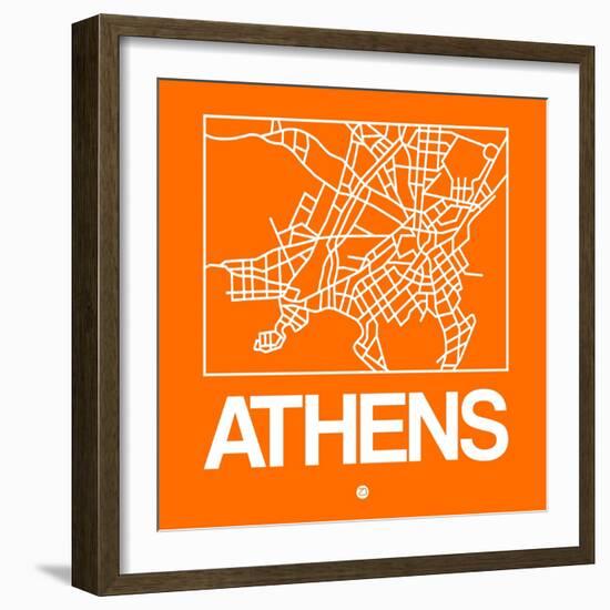 Orange Map of Athens-NaxArt-Framed Art Print