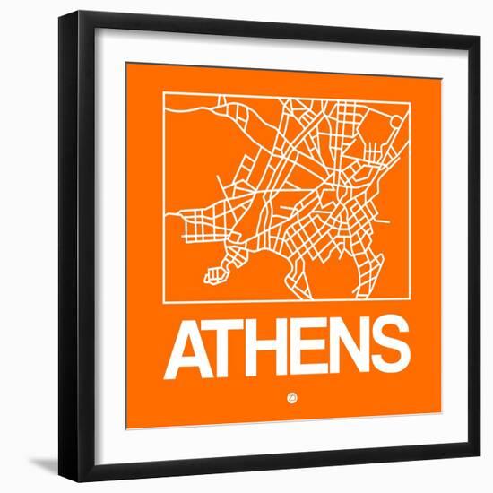 Orange Map of Athens-NaxArt-Framed Art Print