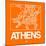 Orange Map of Athens-NaxArt-Mounted Art Print