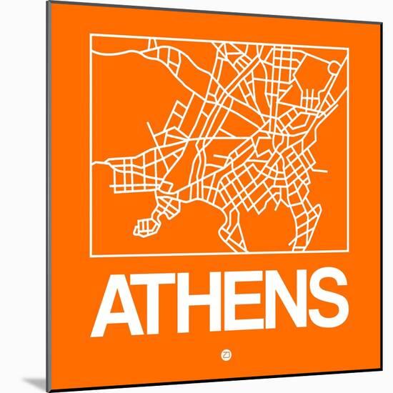 Orange Map of Athens-NaxArt-Mounted Art Print