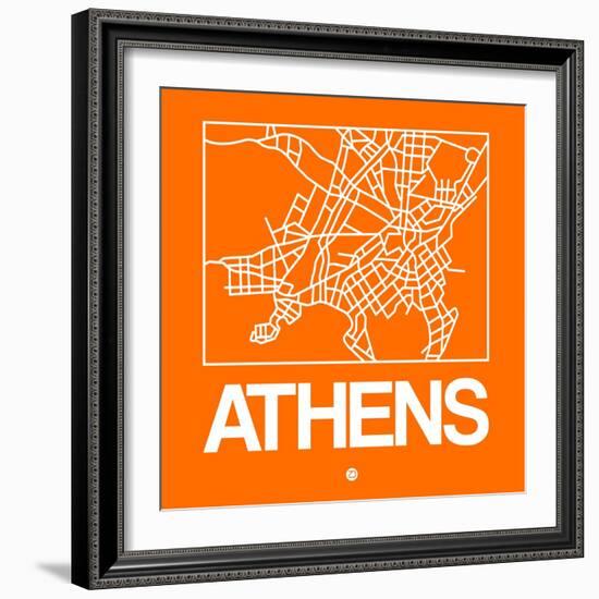 Orange Map of Athens-NaxArt-Framed Art Print