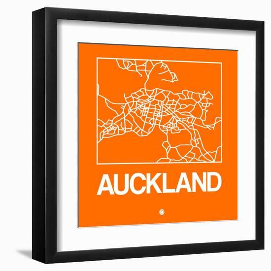 Orange Map of Auckland-NaxArt-Framed Art Print