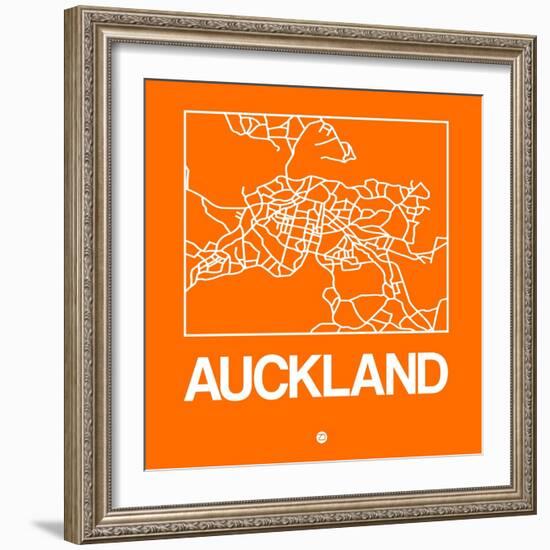 Orange Map of Auckland-NaxArt-Framed Art Print