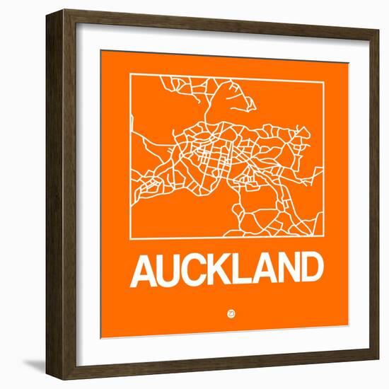 Orange Map of Auckland-NaxArt-Framed Art Print