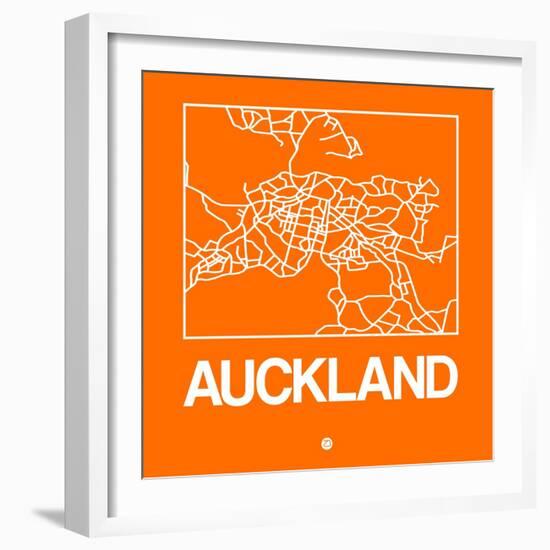 Orange Map of Auckland-NaxArt-Framed Art Print