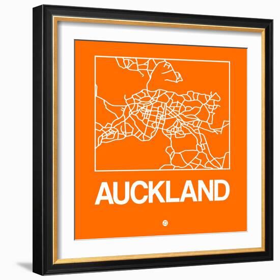 Orange Map of Auckland-NaxArt-Framed Art Print