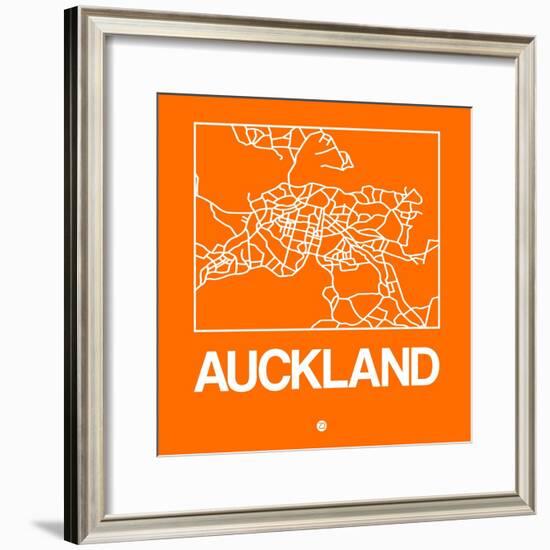 Orange Map of Auckland-NaxArt-Framed Premium Giclee Print
