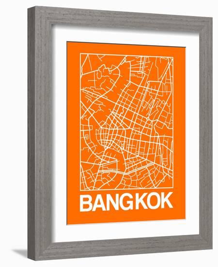 Orange Map of Bangkok-NaxArt-Framed Art Print